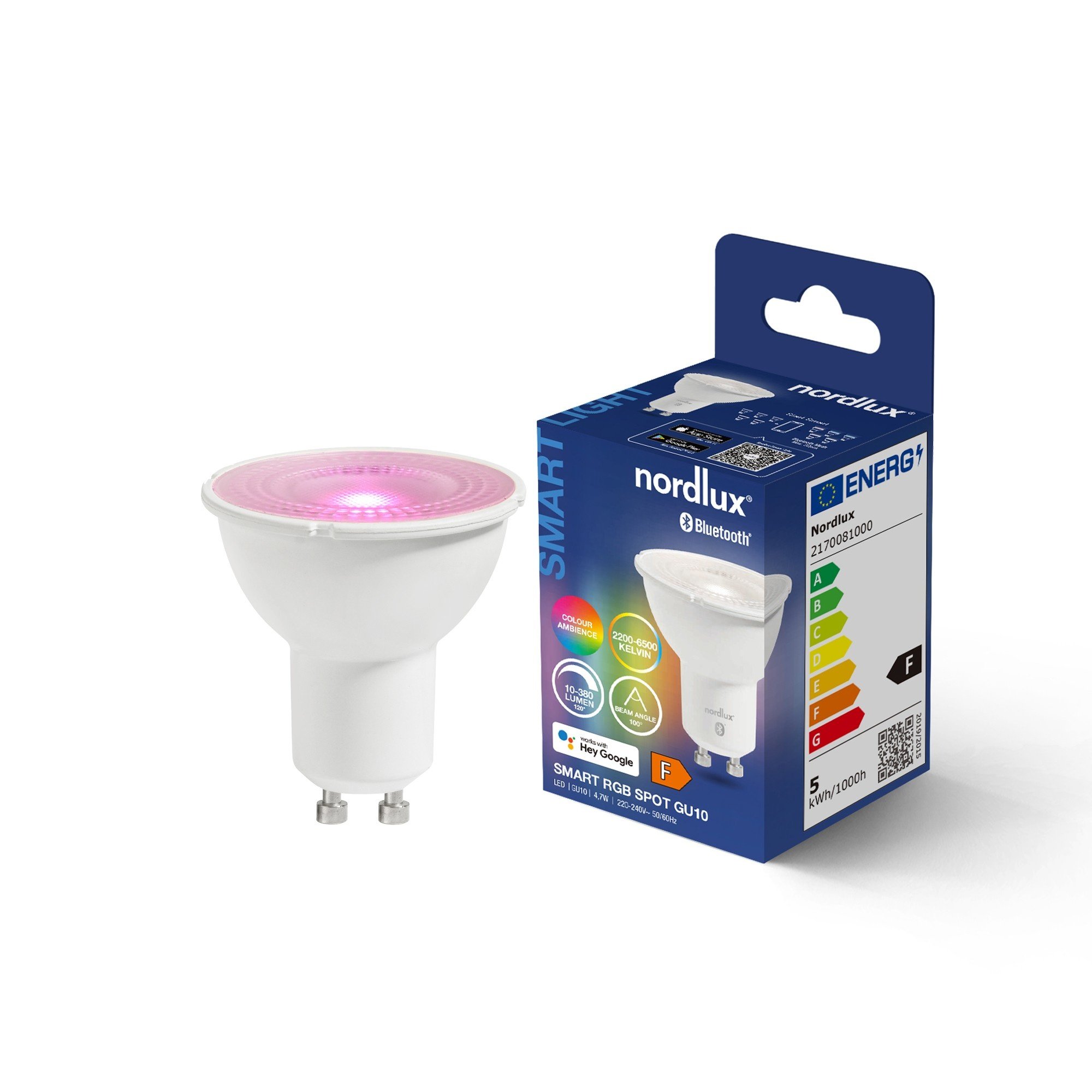 Nordlux Smart GU10 Colour 2200-6500 K 380 лм Light Bulb белый