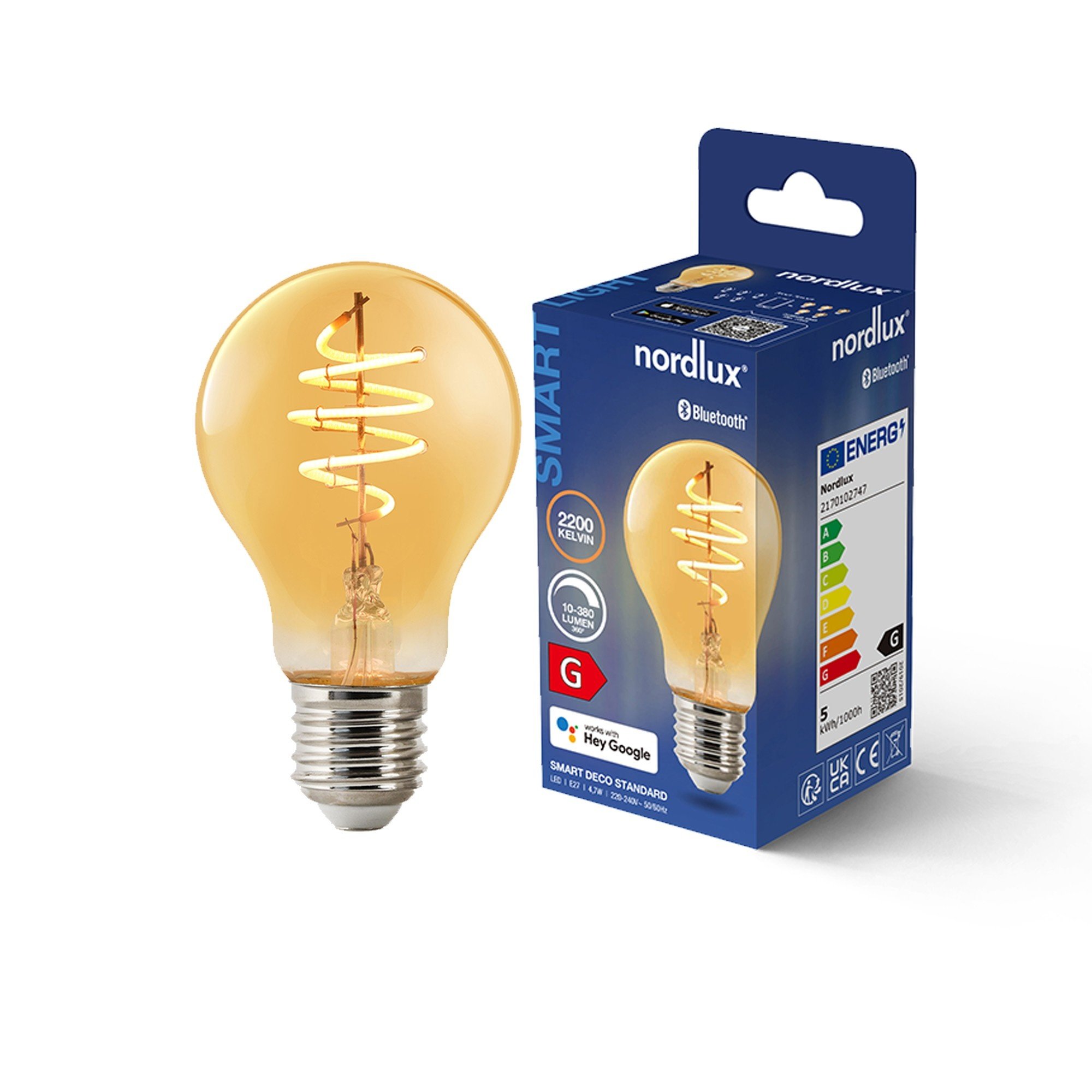 Nordlux Smart E27 A60 Deco 2200 K 380 лм Light Bulb Amber