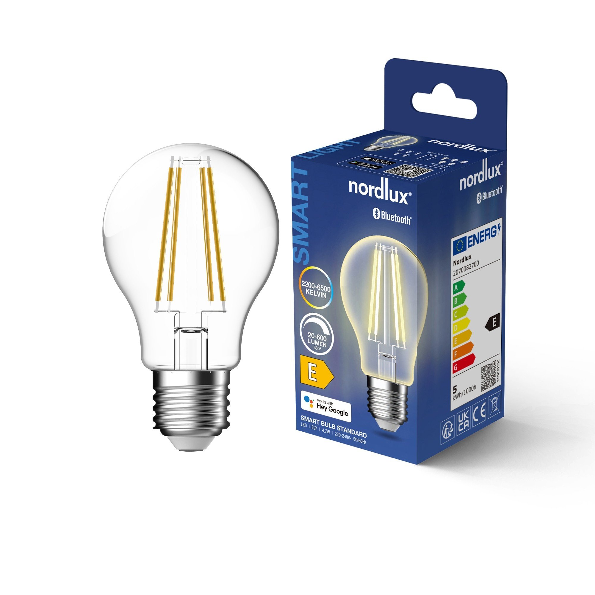 Nordlux Smart E27 A60 2200-6500 K 600 лм Light Bulb прозрачный