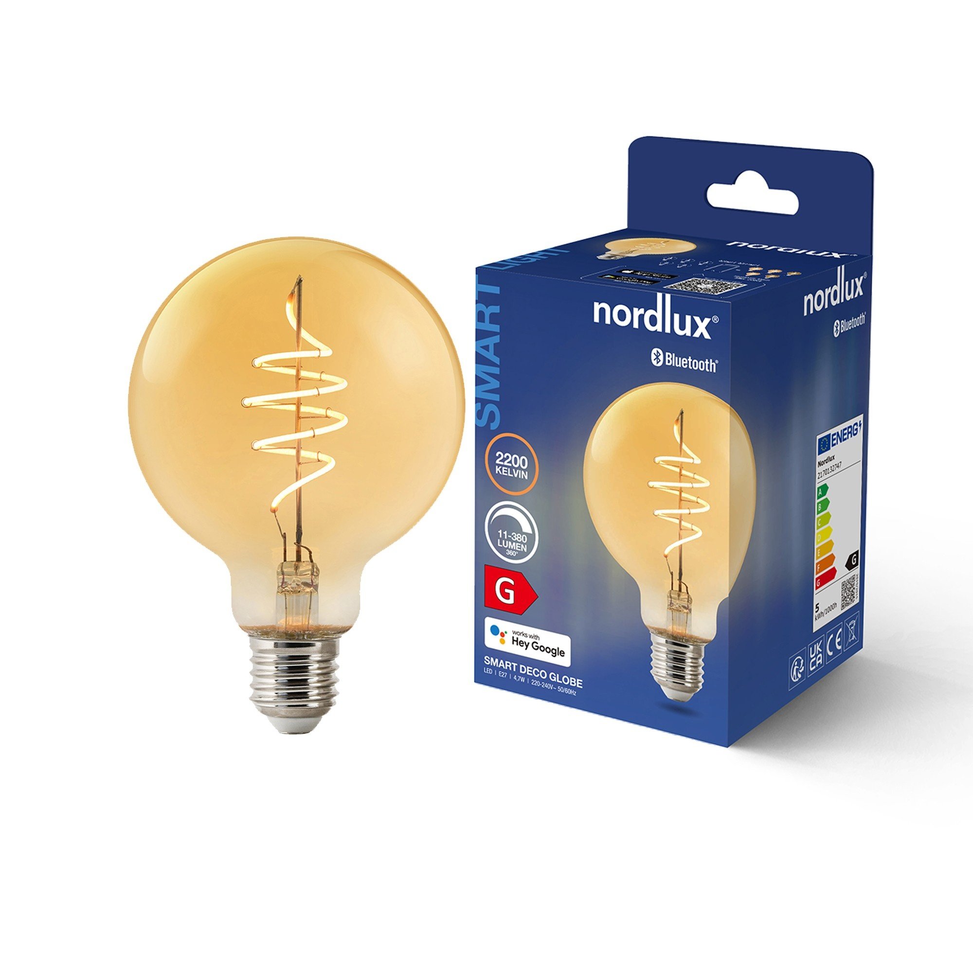Nordlux Smart E27 G95 Deco 2200 K 380 лм Light Bulb Amber