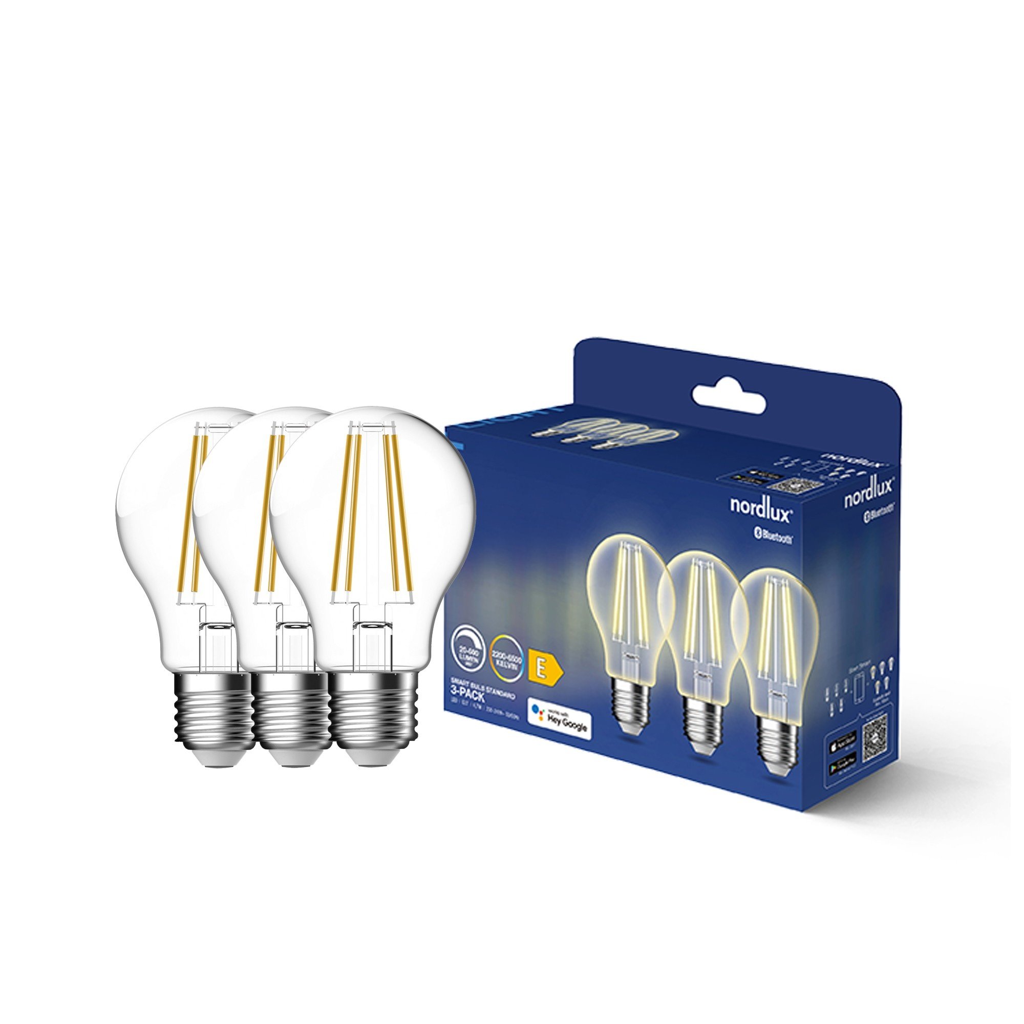 Nordlux Smart E27 3 шт. в упаковке A60 2200-6500 K 600 лм Light Bulb прозрачный
