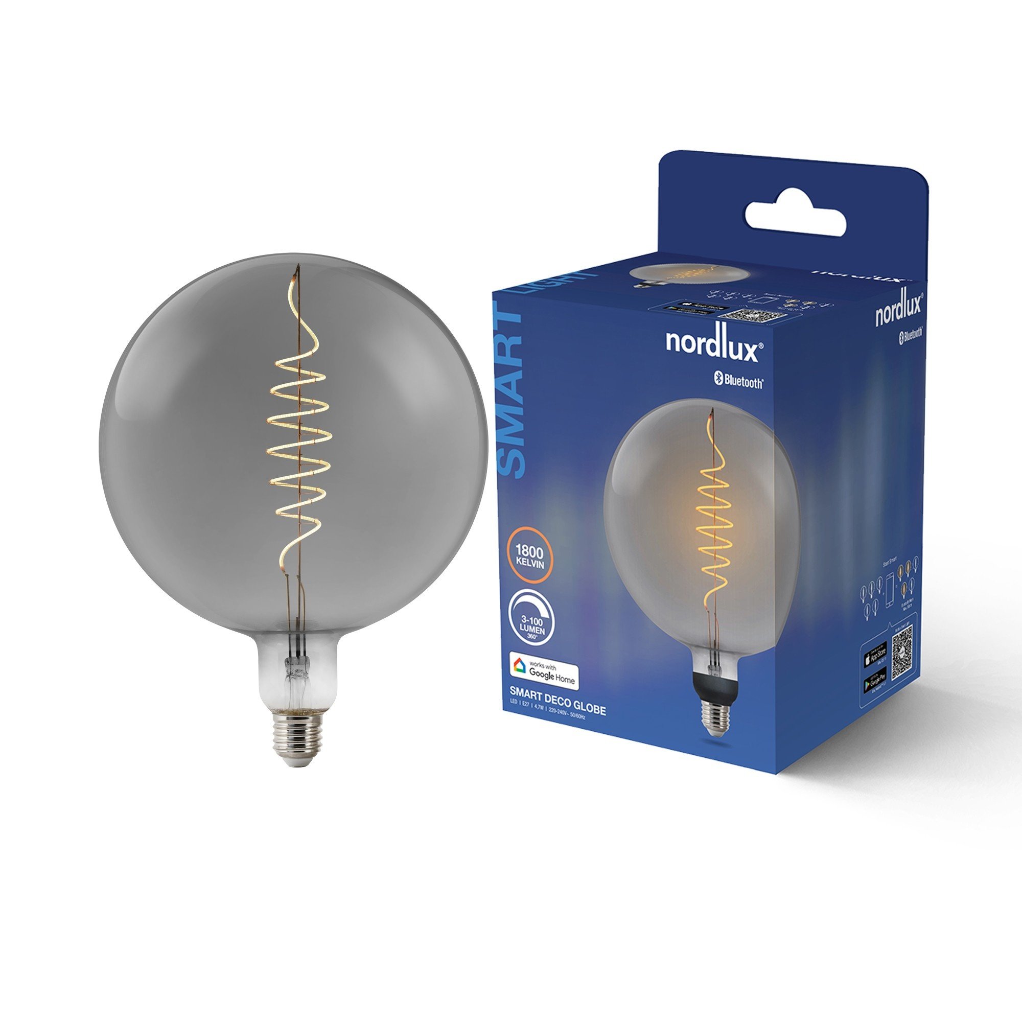Nordlux Smart E27 G200 Deco 1800 K 100 лм Light Bulb дымчатый