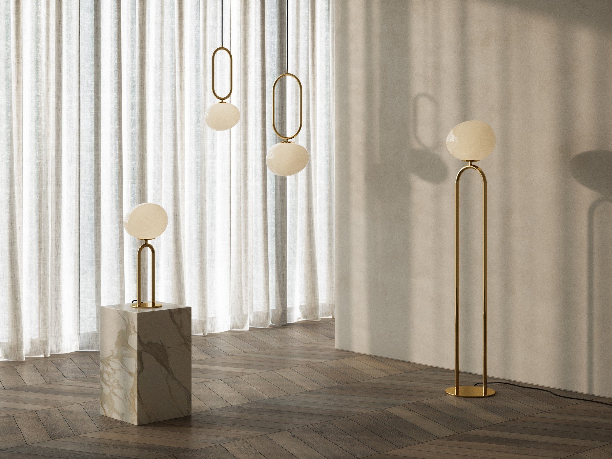 Nordlux Shapes торшер латунь